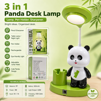 3 in 1 Panda Desk Lamp with pen holder & sharpener